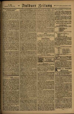 Zweite Ausgabe vom Samstag, den 26. April 1919.