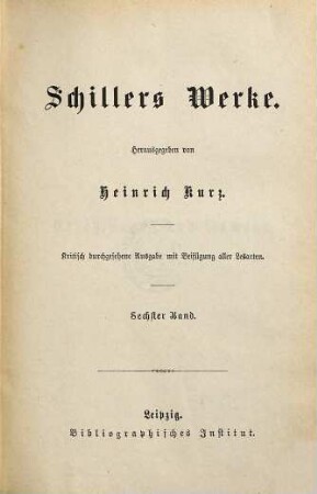 Schillers Werke, 6