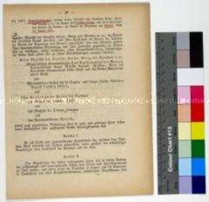 Deutsches Reichsgesetzblatt von 1881 mit Wortlaut des Freundschafts- und Handelsvertrags zwischen dem Deutschen Reich und Samoa vom 24.1.1879
