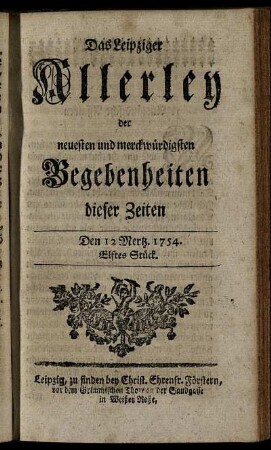 Den 12. Mertz. 1754. Elftes Stück.