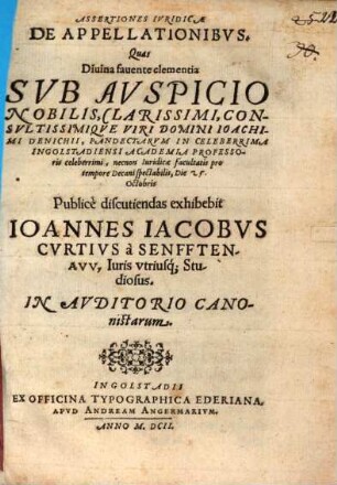 Assertiones iur. de appellationibus