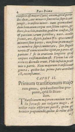 Caput II. Primum transitionum maiorum genus, quod audientibus proponit, quid sit dicendum.