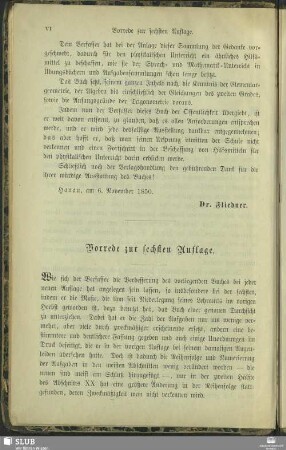 Vorrede zur sechsten Auflage