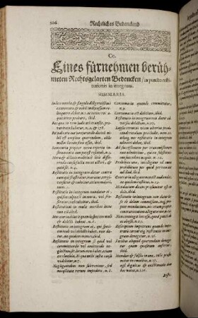 Cc. Eines fürnehmen berühmeten Rechtsgelarten Bedencken, in puncto restitutionis in integrum.