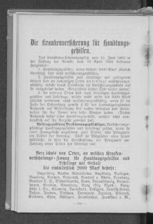 Die Krankenversicherung für Handlungsgehilfen.