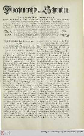 20: Zur Geschichte der Gegenreformation in den Komburgschen Pfarreien Steinbach (b. Schw. Hall) und Gebsattel, [1]