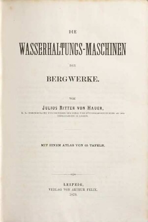Die Wasserhaltungs-Maschinen der Bergwerke, [1]. Text