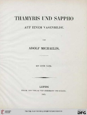 Thamyris und Sappho : auf einem Vasenbilde