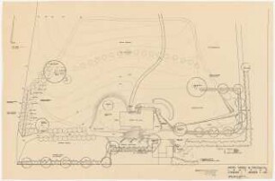 Garten Thyssen, Forstbachtal: Lageplan, 2. Fassung, 1:200 (besser durchgearbeitet als Inv.Nr.25356)