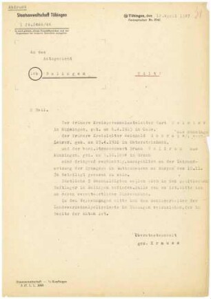 Strafakte Schrage, Reinhold, Lehrer, Münsingen u.a. Qu.31-60
