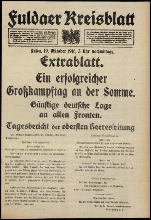 Ausgabe vom Donnerstag, den 19. Oktober 1916.