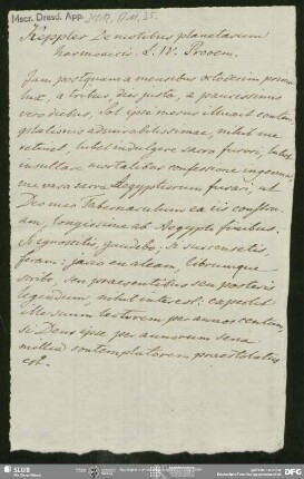 Notiz von August Wilhelm von Schlegel, o.O., ohne Datumsangabe