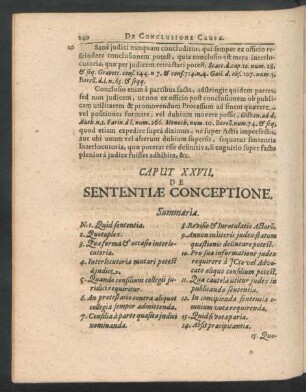 Caput XXVII. De Sententiae Conceptione.