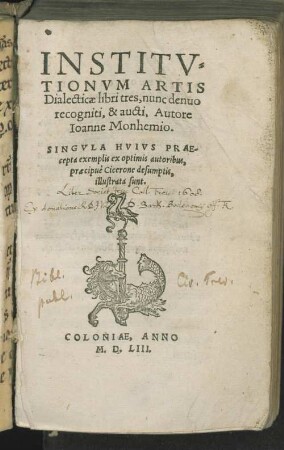 Institutionum artis dialecticae libri tres