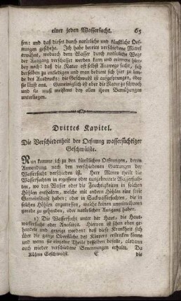 Drittes Kapitel. Die Verschiedenheit der Oefnung wassersüchtiger Geschwülste.