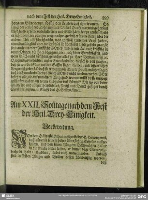 Am XXII. Son[n]tage nach dem Fest der Heil. Drey-Einigkeit