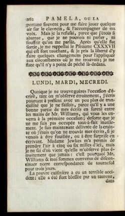 Lundi, Mardi, Mecredi.