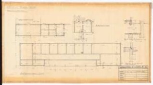 Reichsluftfahrtministerium, Berlin Baubüro im Baugelände: Grundriss 1:100, Schnitte 1:50, 1:25