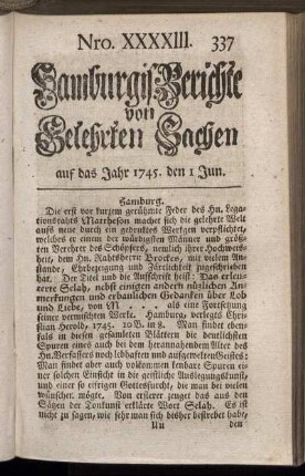 Nro. XXXXIII. auf das Jahr 1745. den 1 Jun. - Nro. L. auf das Jahr 1745. den 29 Jun.