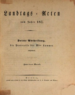 Landtags-Acten. 3. Abtheilung, Die Protokolle der 2. Kammer. 1836/37, Bd. 2