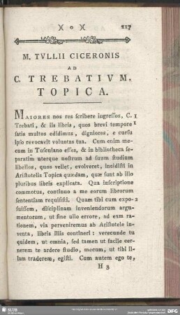 Ad C. Trebatium. Topica