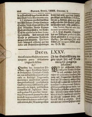 Decis. LXXV. - Decis. LXXIX.