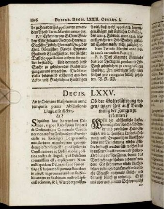 Decis. LXXV. - Decis. LXXIX.