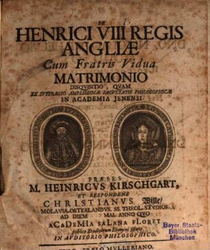 De Henrici VIII. regis Angliae cum fratris vidua matrimonio disquisitio
