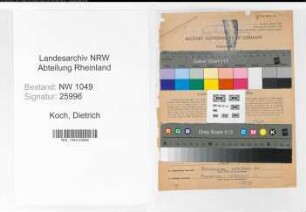 Entnazifizierung Dietrich Koch , geb. 24.02.1900 (Lokfuehrer)