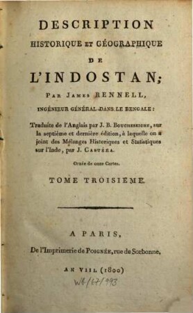 Description historique et géographique de l'Indostan, 3