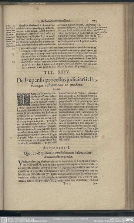 Tit. XXIV. De Expensis processus iudiciarii: Earumque restitutione ac moderatione