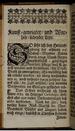 Kunst-geneigter und Warheit-liebender Leser.
