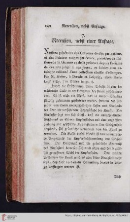 Recension, nebst einer Anfrage