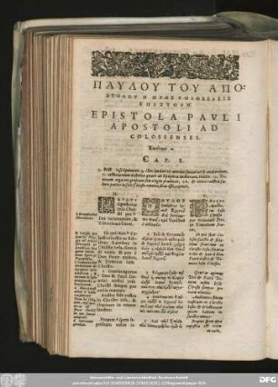 Epistola Pauli Apostoli Ad Colossenses.