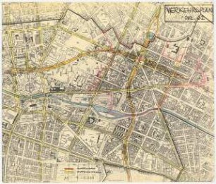 Sanierung Kreuzberg, Berlin Untersuchungen und Planungen von Werner March: Karte von Berlin, Bezirk Kreuzberg, Verkehrsplan, 1:5000, (Planvorlage Inv.nr. 39616)