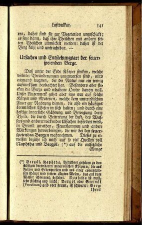 Ursachen und Entstehungsart der feuerspeienden Berge.