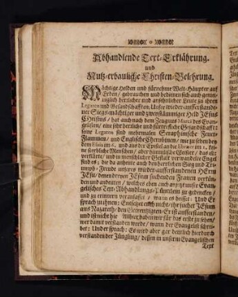 Abhandelnde Text-Erklährung. und Nutz-erbauliche Christen-Belehrung.