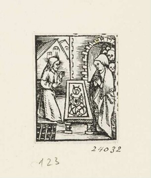 Jesus an Lazarus’ Grab, Blatt 77 aus: "Postilla Guillermi super Epistolas et Euangelia", Basel 1515