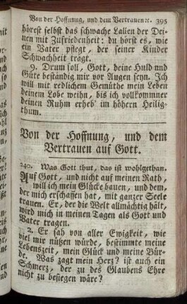 Von der Hoffnung, und dem Vertrauen auf Gott.