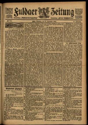 Ausgabe vom Dienstag, den 20. September 1904.