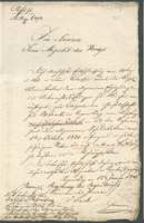 Brief von Regenkreis / Kammer des Innern an Regensburgische Botanische Gesellschaft