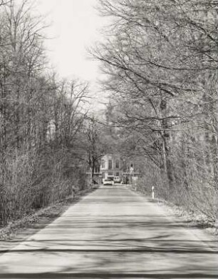 Jagdschloss Hubertusburg. Am Fasanenholz, Blick nach Nordwesten zum Haupteingang des Schlosses