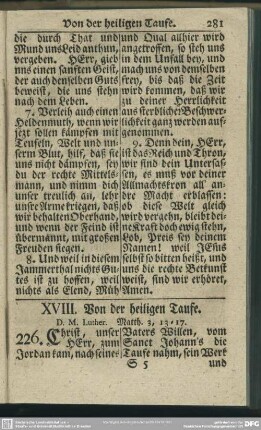 XVIII. Von der heilgen Taufe