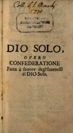 Dio solo