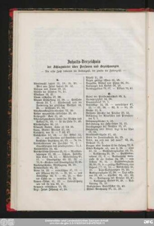Inhalts-Verzeichnis der Schlagwörter über Personen und Bezeichnungen.