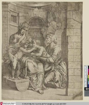 [St. famille; Maria und Elisabeth mit Christus und dem Johannesknaben]