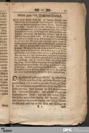 Gebet zum VIII. Paßion-Einblick .