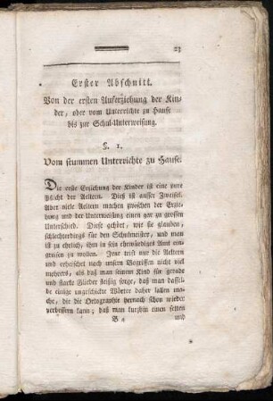 Erster Abschnitt. - Siebenter Abschnitt.