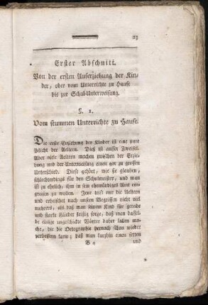 Erster Abschnitt. - Siebenter Abschnitt.