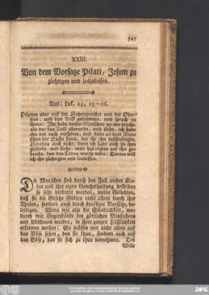 XXIII. Von dem Vorsatze Pilati, Jesum zu züchtigen und loszulassen.